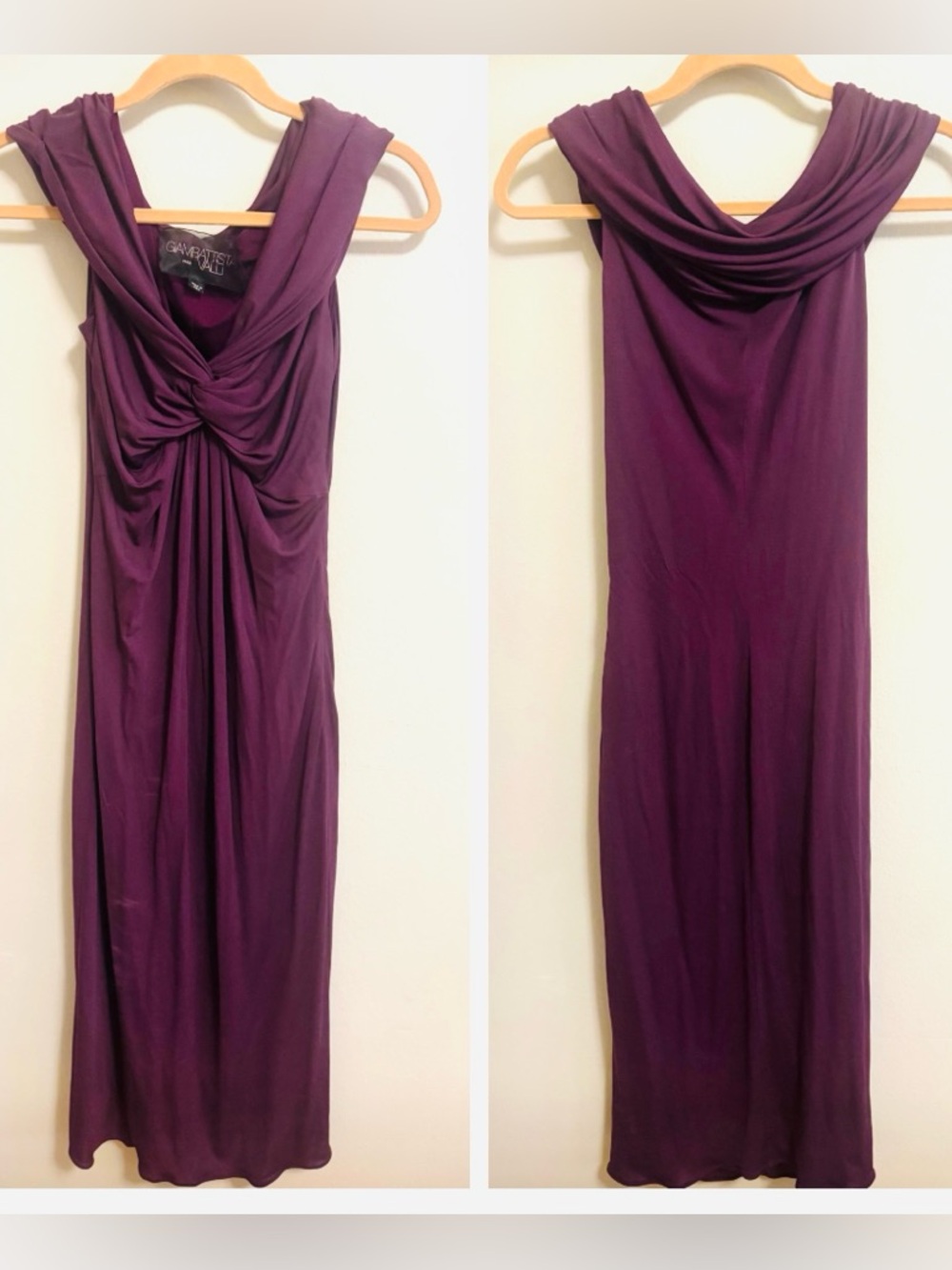 Giambattista Valli silk jersey draped twist-front dress made it Italy sz 42/6